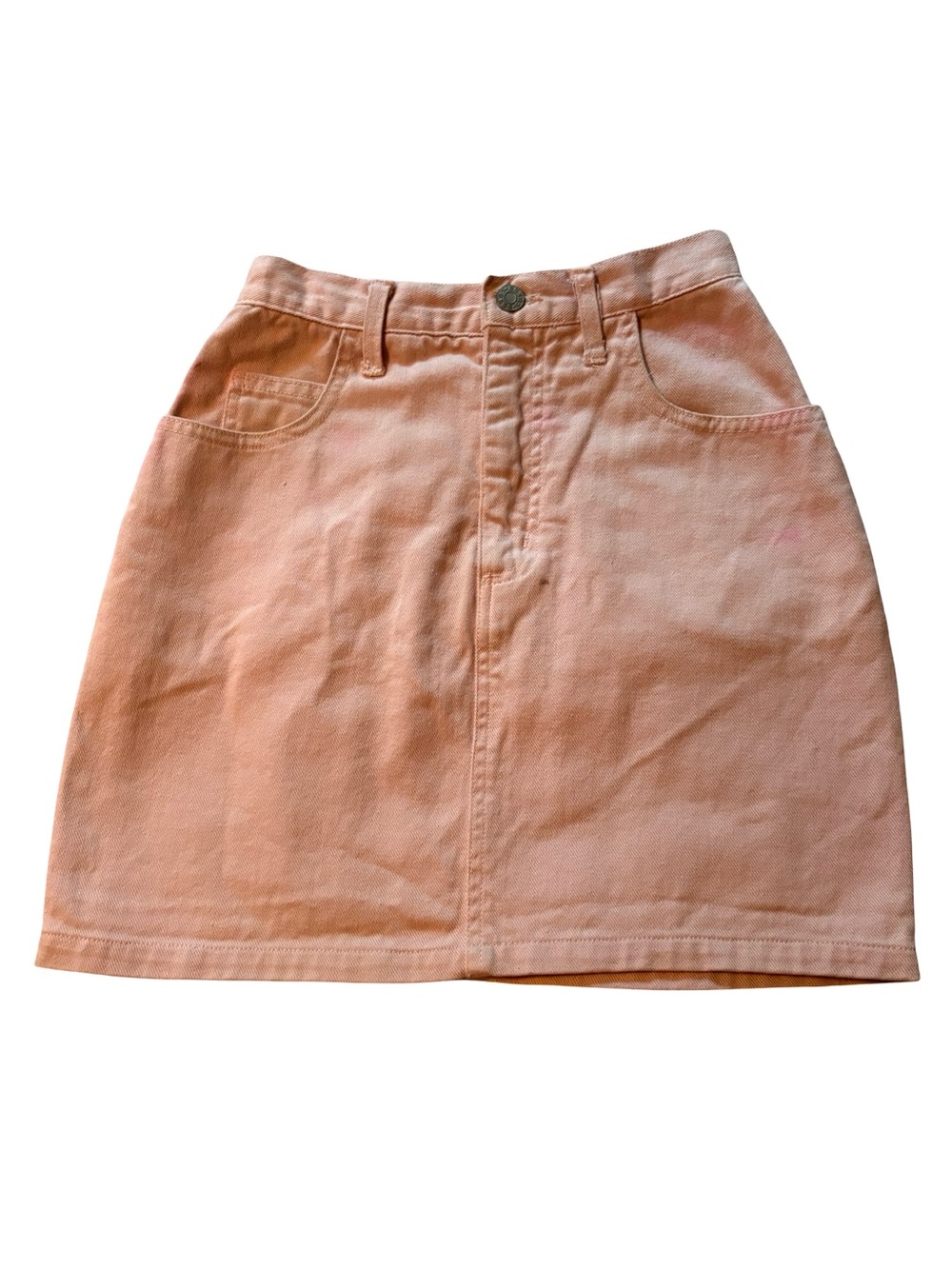 VINTAGE GUESS Pink Denim High-Rise Mini Skirt Size 26 100% Cotton